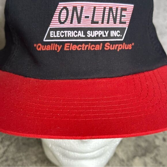 On Line Electric Supply Inc.‎ Black Red Adjustable Snapback Hat OS - Picture 2 of 11